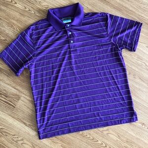 PGA Tour Shirt Men's Large dark purple polo sport Short Sleeve